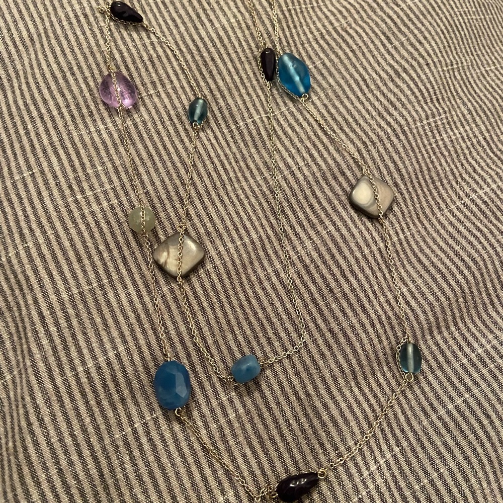 Stone and chain necklace